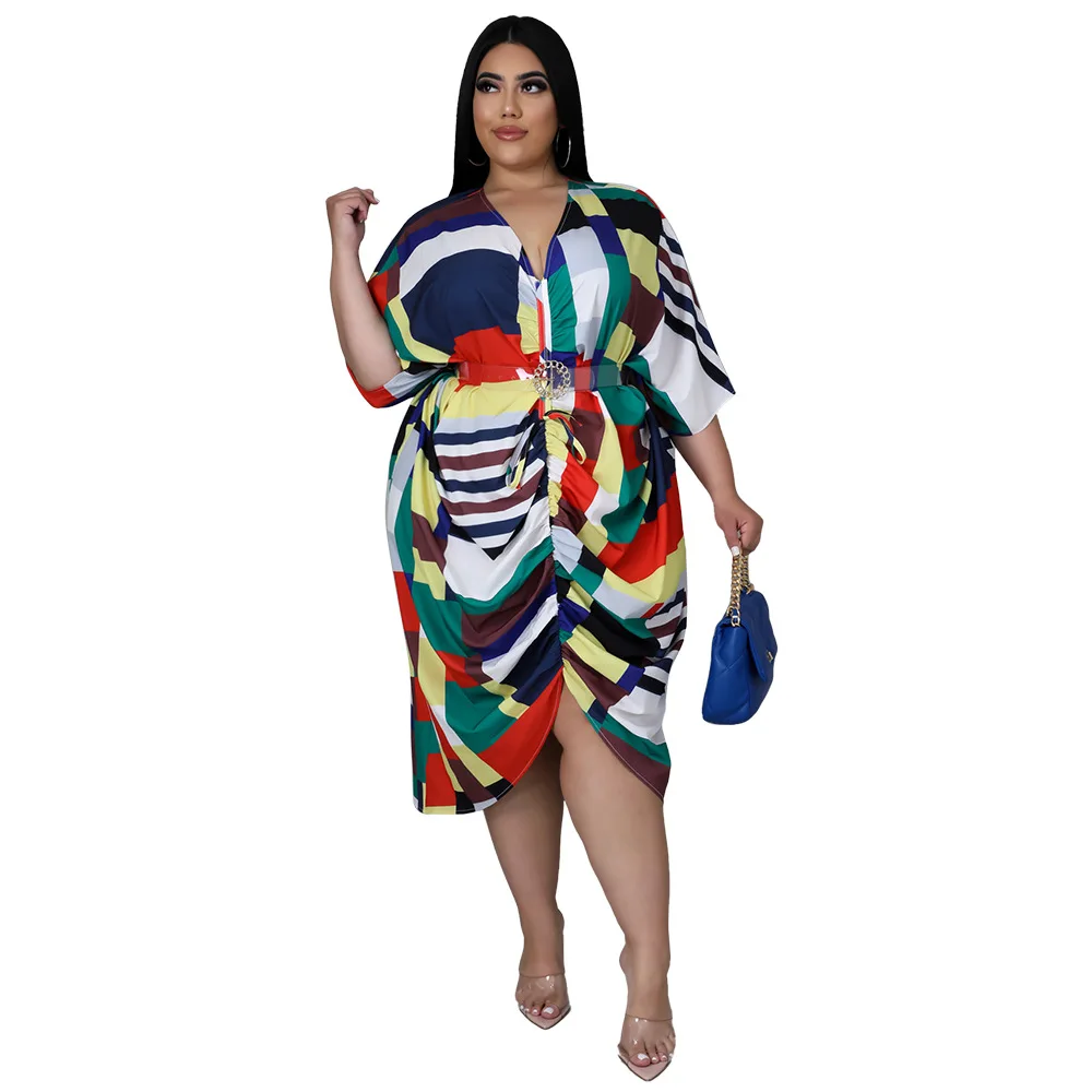 African Dresses for Women Spring Autumn African Women V-neck Polyester Plus Size Long Dress  L-4XL Maxi Dress African Clothes african outfits for women