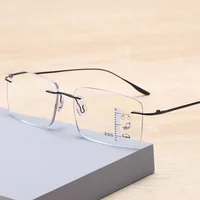 Hot Anti-blue Progressive Multifocal Reading Glasses With Case Frameless Elderly Eyewear Men Protable Presbyopic Glasses Women 1