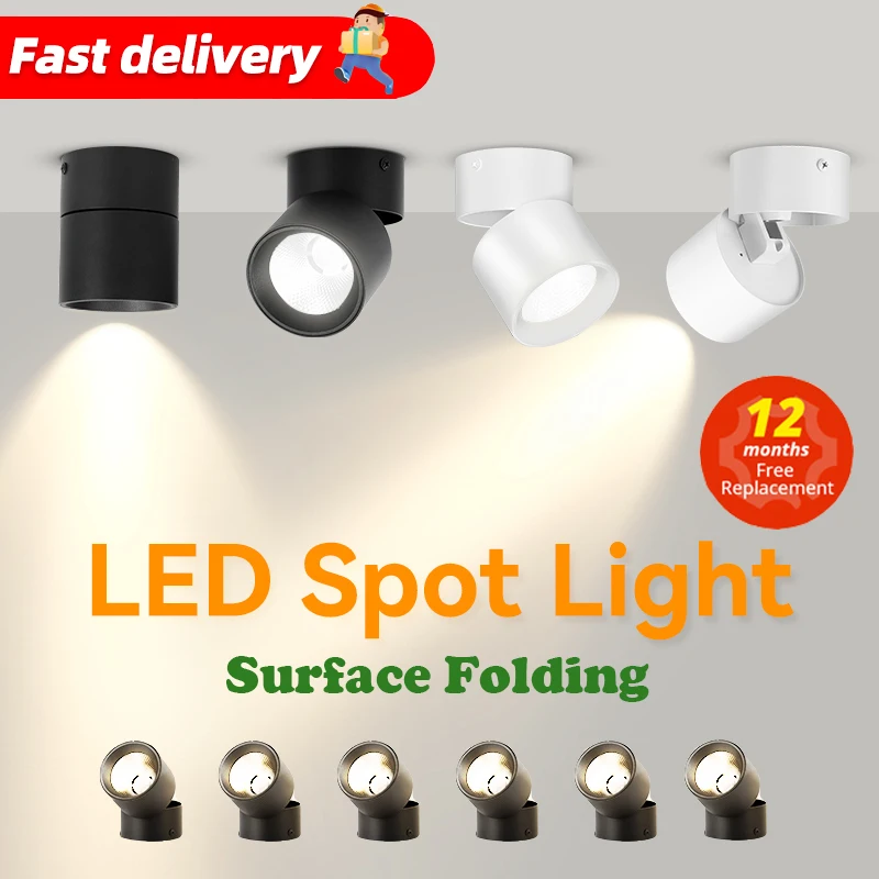 

LED Downlight Spot light Surface Mount Foldable Ceiling Spotlight 5/10/15W Ceiling Spot Lamp For Home Kitchen Shop Bedroom store