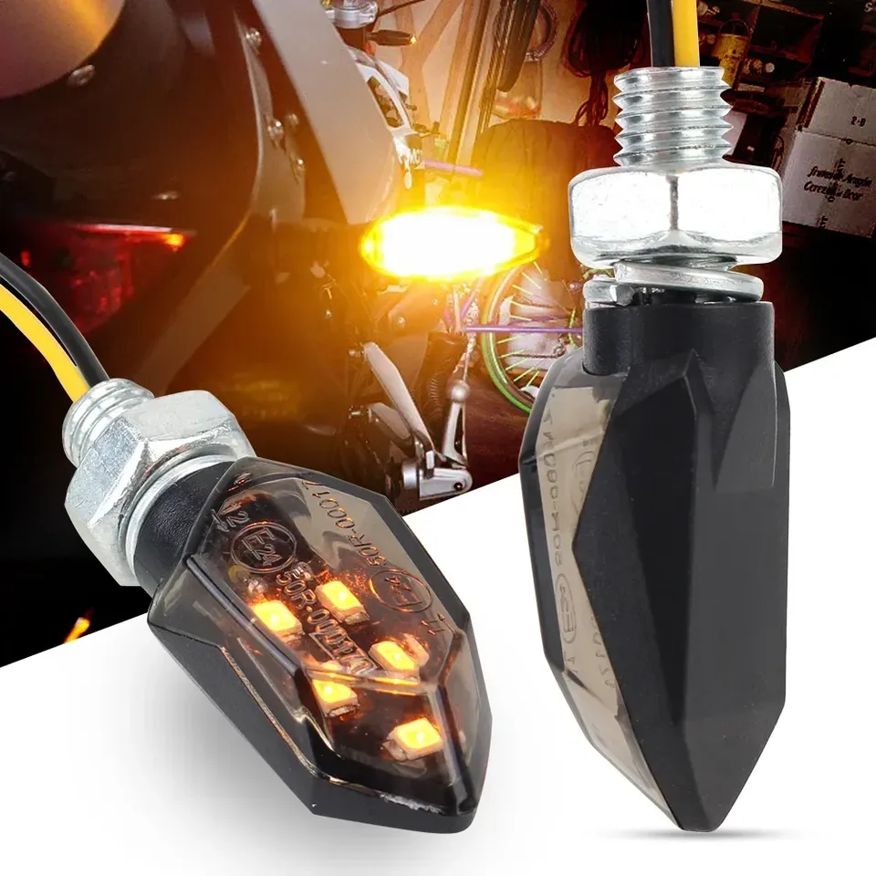 LED Turn Signal Light Super Bright 2pcs Motorcycle Mini Universal Led Motorbike  Lampe Amber Blinker LED Indicators Light