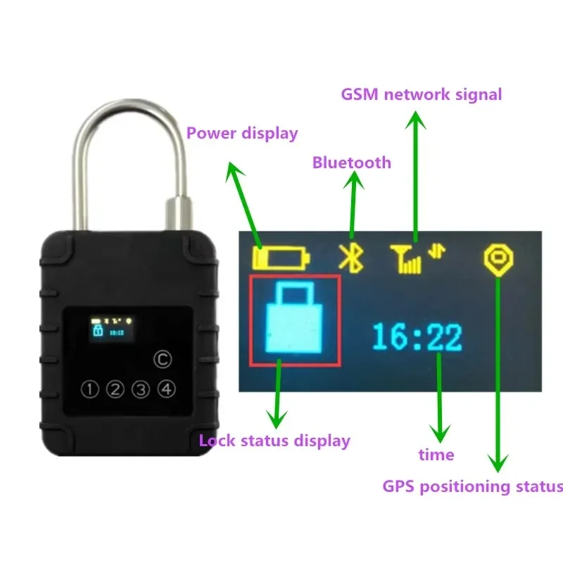 최신형 스마트 패드락은 화물 운송 컨테이너용 고보안 RFID GSM GPS 패드락입니다.