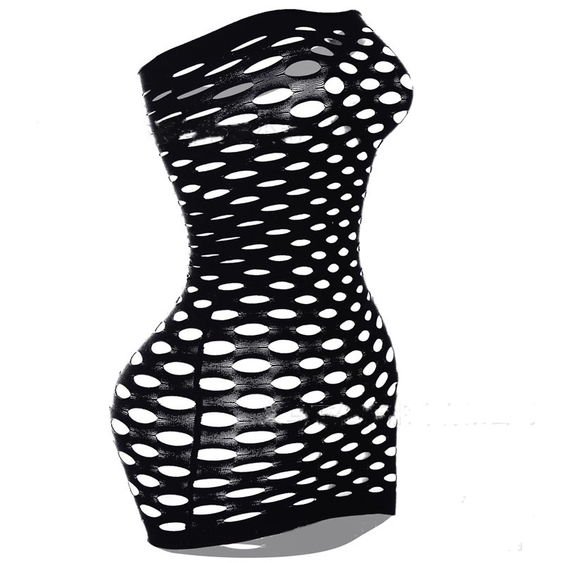 New Sexy Women Net Skirt Whole Body Hollow Out Fishnet Elasticity Mini Dress Lingerie Sexy Nightwear