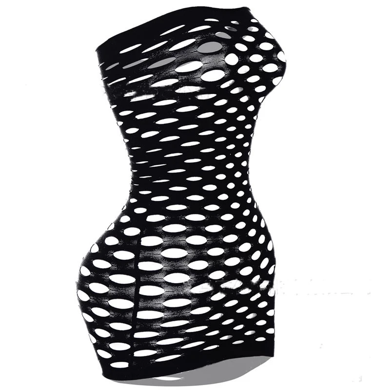 New Sexy Women Net Skirt Whole Body Hollow Out Elasticity Mini