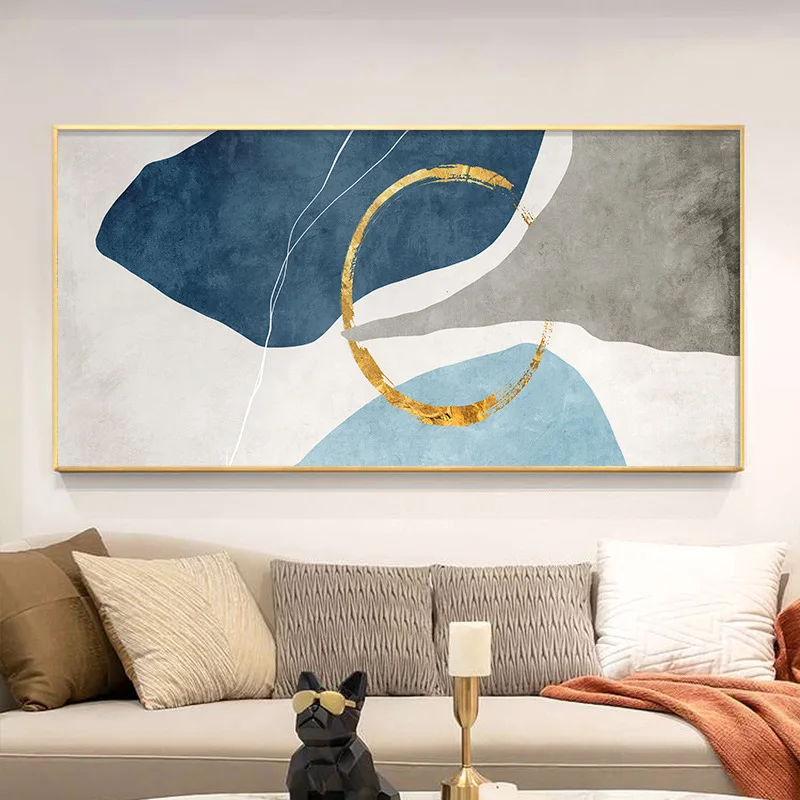 

Abstract Blue Geometry Marble Combination Wall Art Canvas Painting Nordic Poster Print Picture Living Study Room Home Decoration