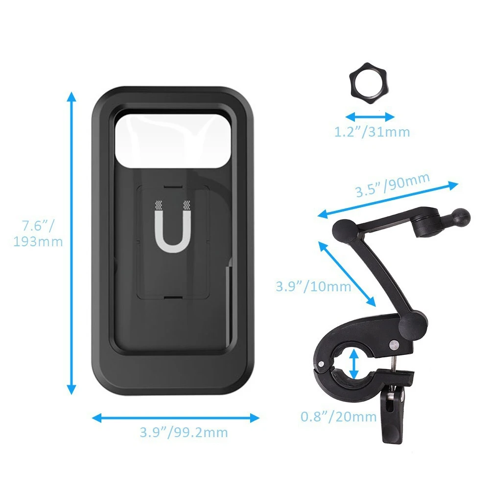 Waterproof Motorcycle Bike Mobile Phone Holder Support Universal Bicycle GPS 360&deg; Swivel Adjustable Motorcycle Cellphone Holder
