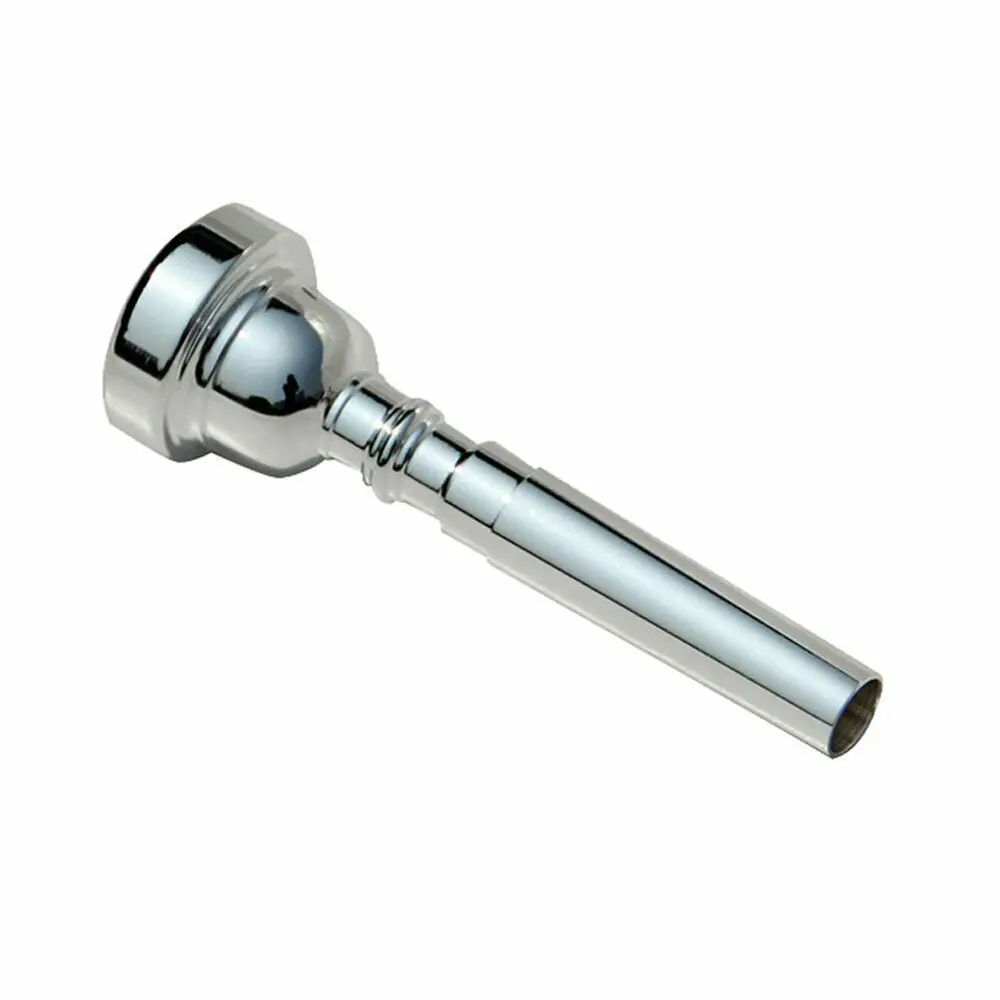 Trumpet Mouthpiece Silver-plated with Leather Mouthpiece Pouch Case Bag 1.5C 1-1/2 Trumpet Accessories