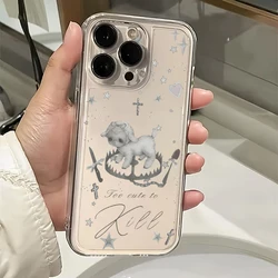 Korean INS Style Creative Cute Grey Lamb Clear Phone Case - Samsung A23 (T - CC251201Q1)