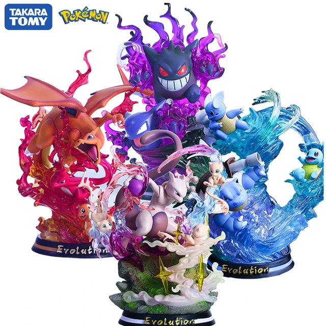 Pokemon mfc evolução grupo figura grande tamanho modelos luminosos anime  mewtwo charizard gengar venusaur ação figurinhas crianças brinquedo -  AliExpress