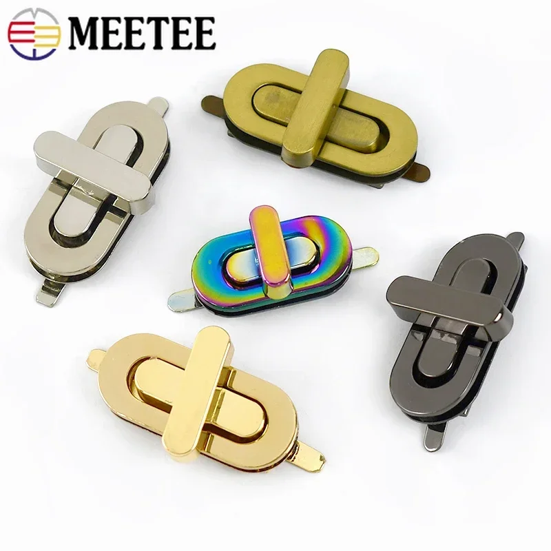 2/5Pcs 42x1 7/34x16mm 달걀 모양의 가방 트위스트 잠금 금속 지갑 잠금 버클 핸드백 걸쇠 DIY 액세서리