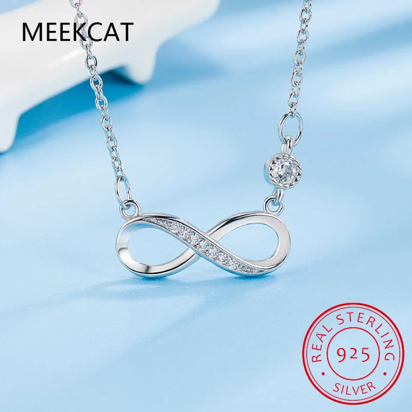 925 Sterling Silver Fine Jewelry Best Friend Forever Infinity Love Pendant Necklaces for Women Gifts Silver Chain pendant necklace silver necklace silver pendant