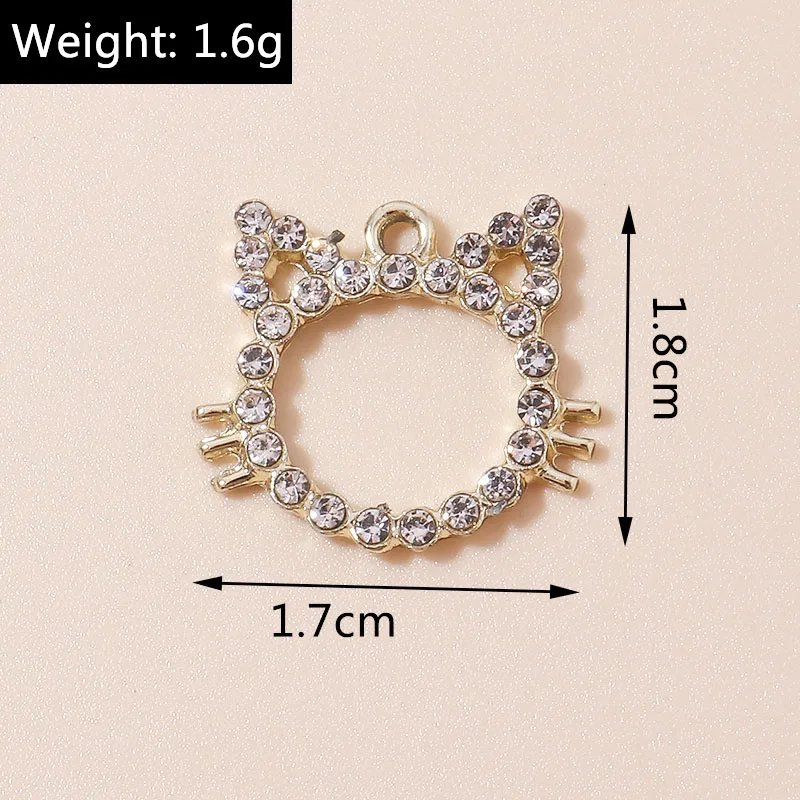 Leslie 10 stücke 16*19mm niedlichen Legierung Kristall Kaninchen Charms für Ohrringe Halskette Armband Hase Anhänger DIY Schmuck machen Großhandel – Detail 9