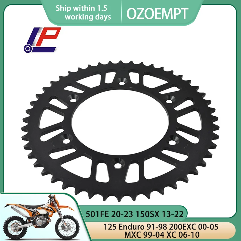 

OZOEMPT 520-48T Motorcycle Rear Sprocket Apply to 501FE 20-23 125 Enduro 91-98 150SX 13-22 200EXC 00-05 MXC 99-04 XC 06-10