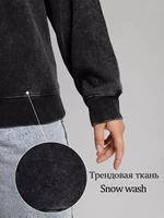 Woman Men Solid Washed Sweatshirt Cotton Acid Wash Hoodies Autumn Warm Crewneck Pullover Fashion Vintage Oversize Female Clothes - Image 3