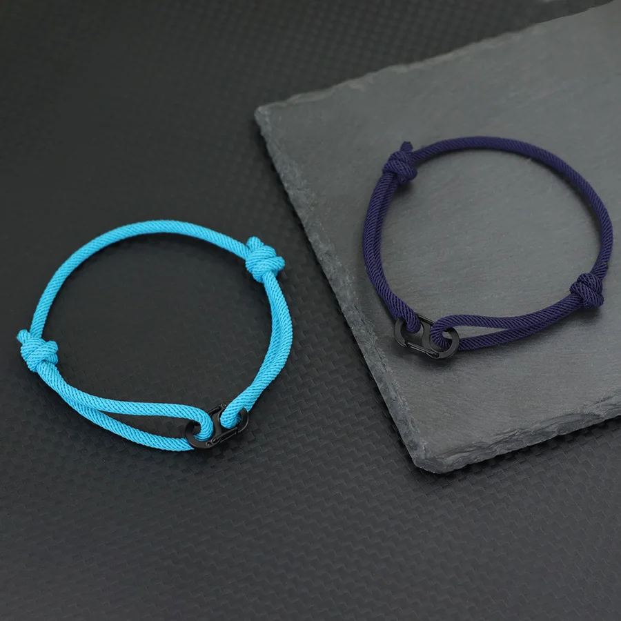 Stainless Steel Adjustable Rope Bracelet for Men and Women