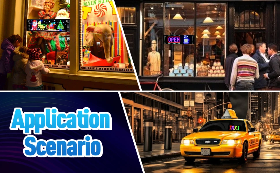 Description Picture 2 of itemLED scrolling atmosphere screen, Bluetooth APP can edit text pattern animation LED uber sign car flexible screen