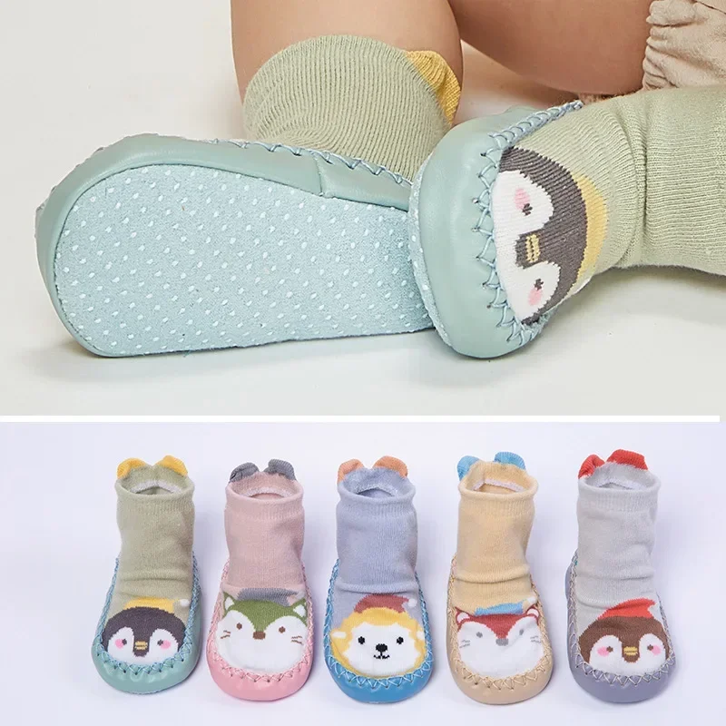 

Toddler Indoor Sock Shoes Newborn Baby Socks Winter Thick Terry Cotton Baby Girl Sock with Rubber Soles Infant Animal Funny Sock