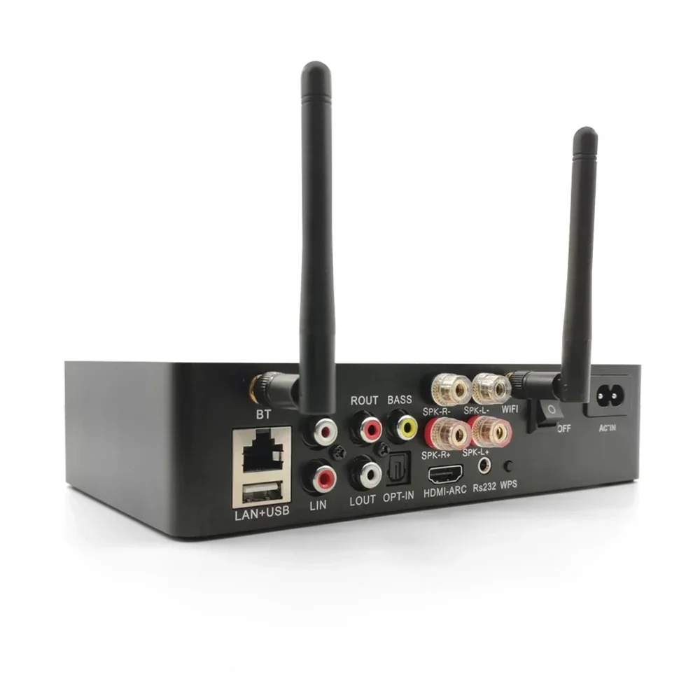 WA60 60W*2 ESS9023 WiFi Bluetooth HiFi Stereo Class D Digital Multiroom Amplifier Tadil Airplay Equalizer Free App