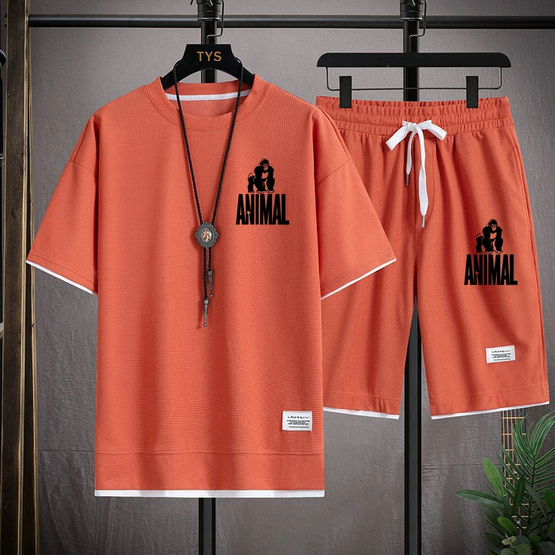 الصيف الهراء الرجال قطعتين مجموعة عادية الغوريلا ط...