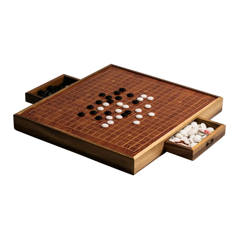 럭셔리 하이 퀄리티 Go Chess 휴대용 보드 게임, 어린이 Go Chess Weiqi 우드 보드 Scacchiera 체스 세트, Gobang