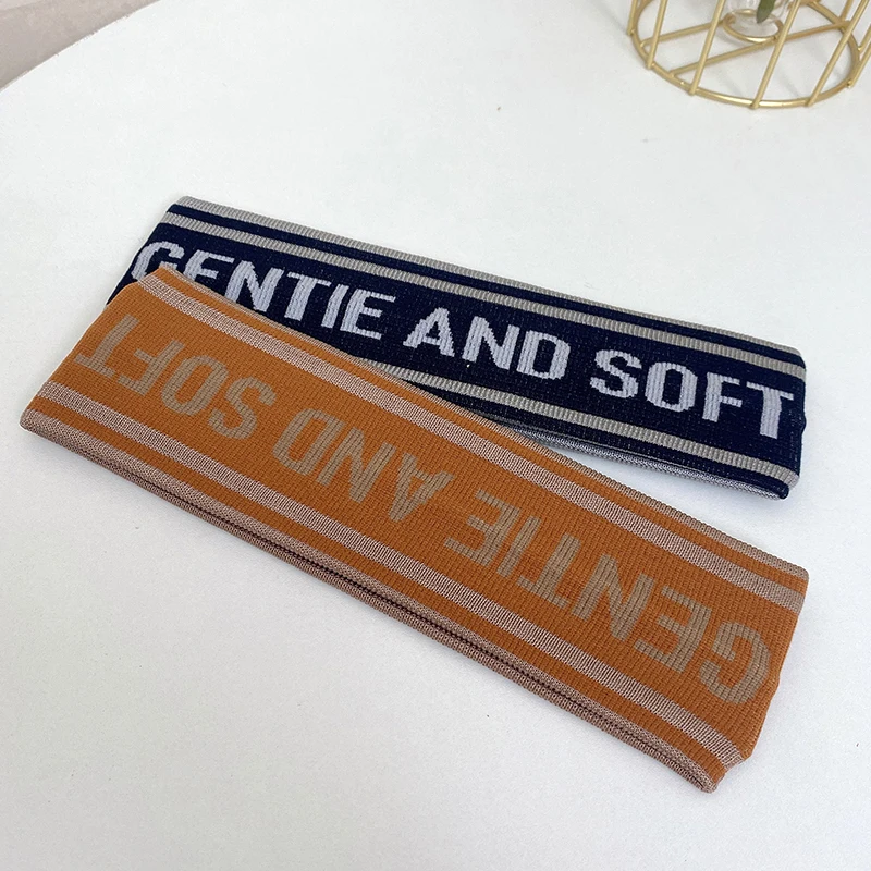Einfachheit Brief Sport Fitness gestrickt Haarband neue Männer und Frauen laufen Yoga schweiß absorbierende breite Kante Stirnband Kopfschmuck – Detail 5