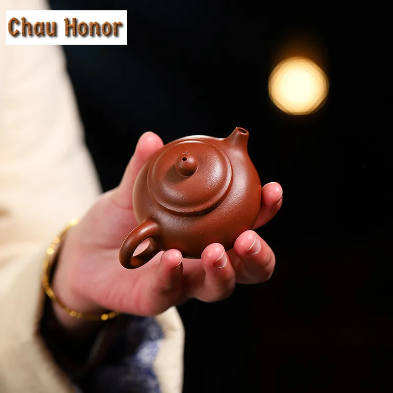 75ml Small Yixing Purple Clay Teapots Handmade Rongtianpot Pot Raw Ore Dicaoqing Mud Tea Soaking Kettle Chinese Zisha Tea Set