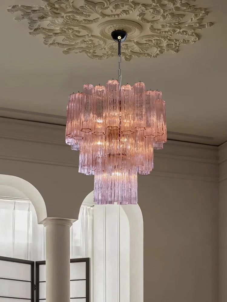 Trendy French Design Colorized Glass LED Chandelier led chandelier ceiling chandelier Lighting Suspension Luminaire Lampen Hanging Light For Living Room