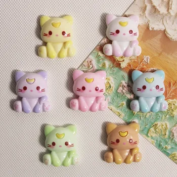 10 pezzi di cartone animato in resina Kawaii KT gatto piccolo ornamento scrapbook artigianale Accessori micro gioielli fai da te