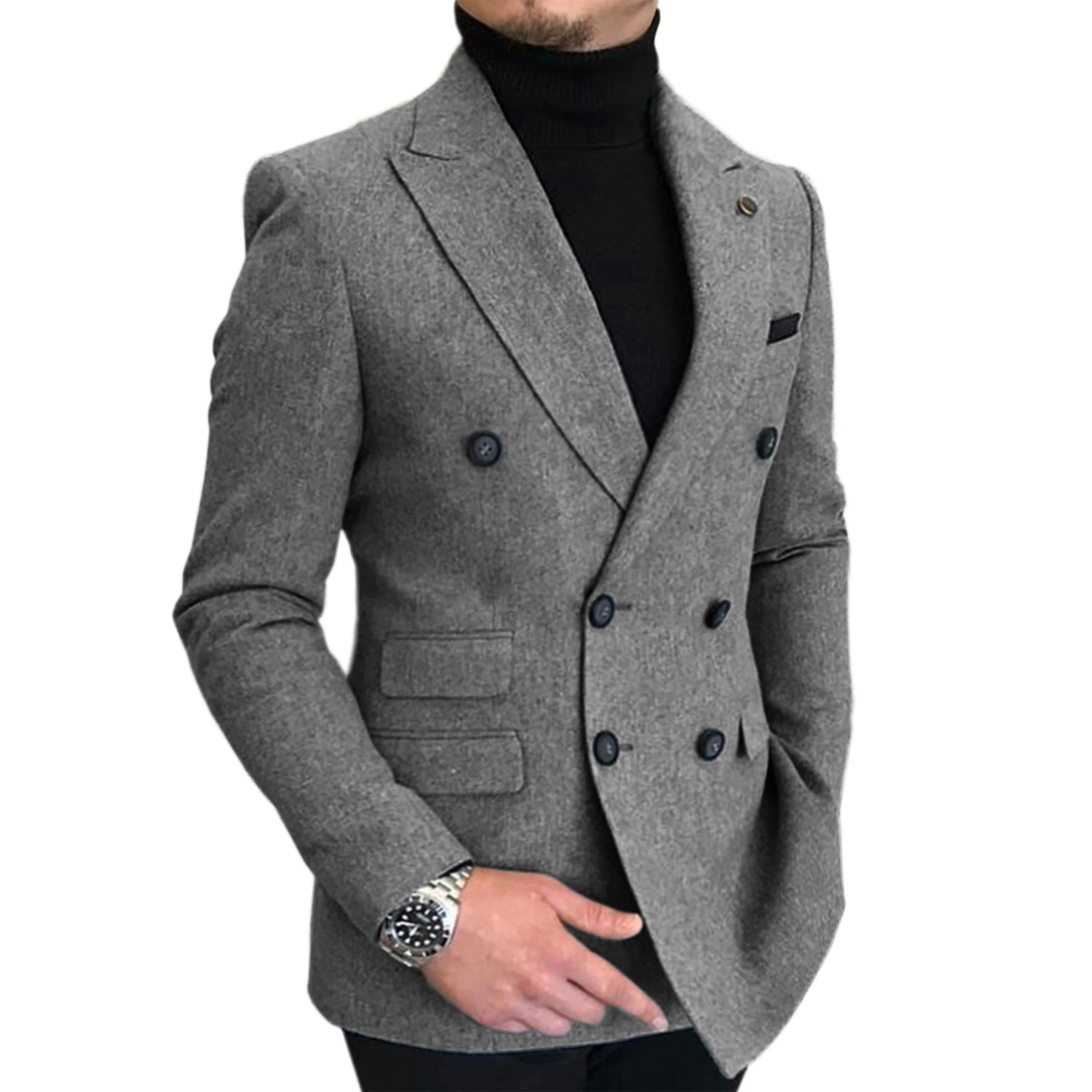 Men Suits Jackets Formal Lapel Tux Slim Fit Suits Coat Jacket Made For Wedding Party Woolen Cloth