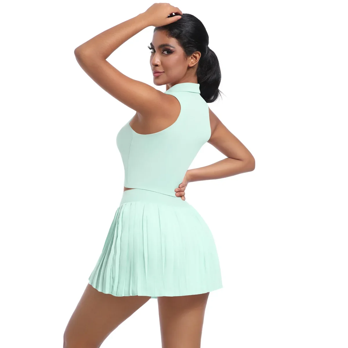 Women's sports skirt tennis outfit for running, sports, yoga, fitness, and yoga, consisting of two pieces women's clothing gym outfit.