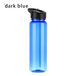 Eco-Friendly Leak-Proof Sports Water Bottle with Straw and Lid - 701-800ml (Dark blue 750ml)