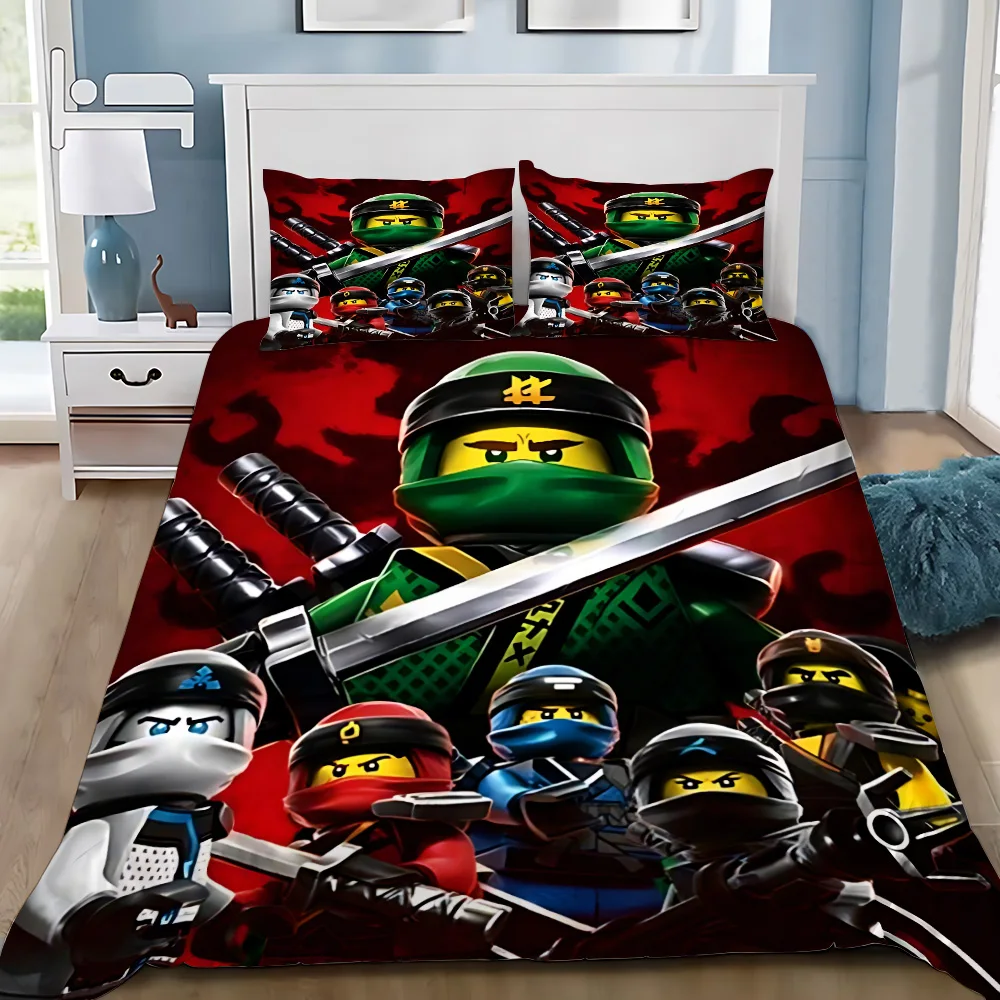 Duvet Cover Pillowcase Bedding Set For Game Ninjagos Adult Boy Girl Bedroom Decoration Children Gift Single Double Large Size 2