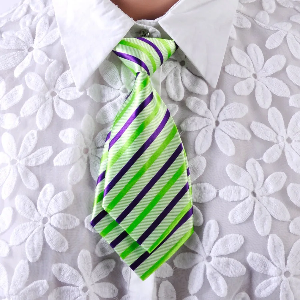 

Women Girl Kid Banquet Striped Polka Dot Pre-tied Short Necktie Adjustable Tie
