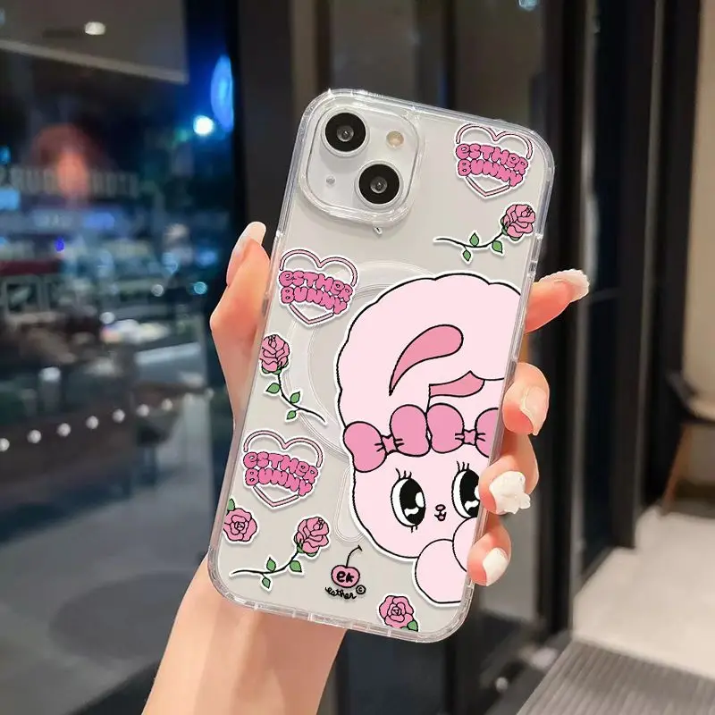 Ins الوردي الأرنب E-Esther الأرنب Magsafe المغناطي...