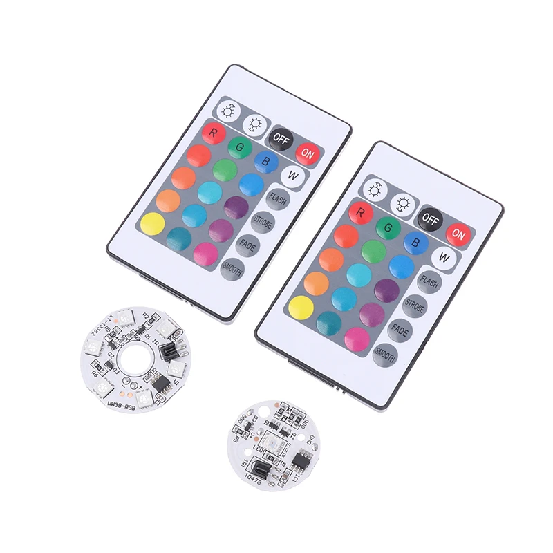 Color RGB Light Board Round LED Light Source Low Voltage DC 5V Switch Remote Control For Ornament Base DIY LED