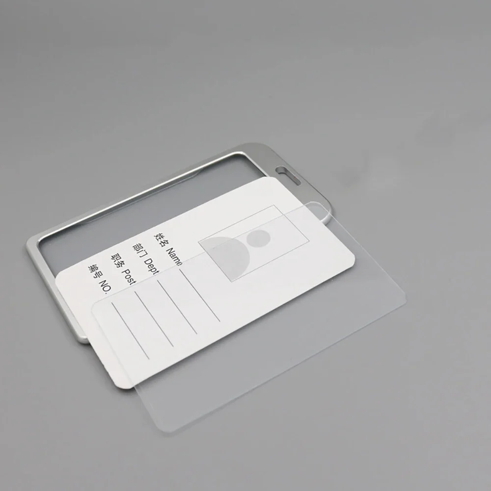 Card Holder New Fashion Aluminum Alloy Lanyard Work ID Card Holder Business Work ID Badge Holder Metal Bags Case