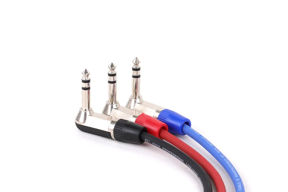 1/4 Zoll TS/TRS-Instrumentenkabel, rechtwinklig auf gerade 6,35 mm/6,5 mm männliche Mono-/Stereo-Audioleitung für E-Gitarre, Bass, Tastatur – Detail 13