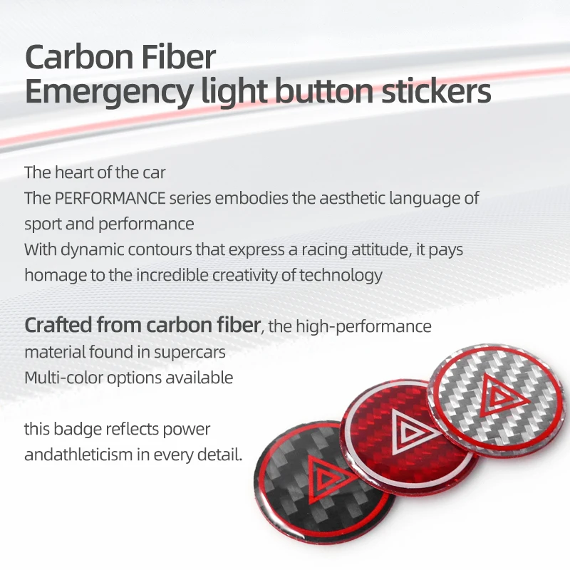 Tesla 2019-모델 3 하이랜드 모델 Y 주니퍼 탄소 섬유 비상 조명 버튼 트림 스티커 자동차 인테리어 튜닝 액세서리