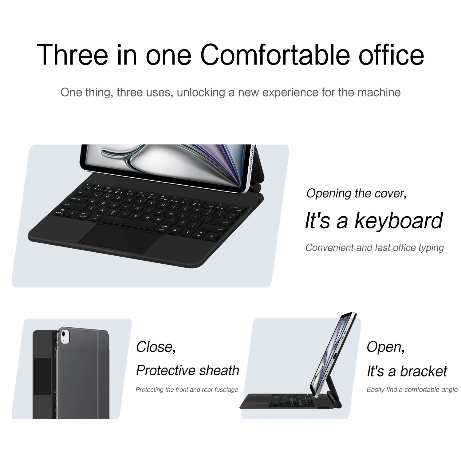 Magic Keyboard For iPad Air 11 inch M3 M2 7th 6th 5th 4th Pro 3rd generation Smart Cover Case Folio Multi-touch Backlight