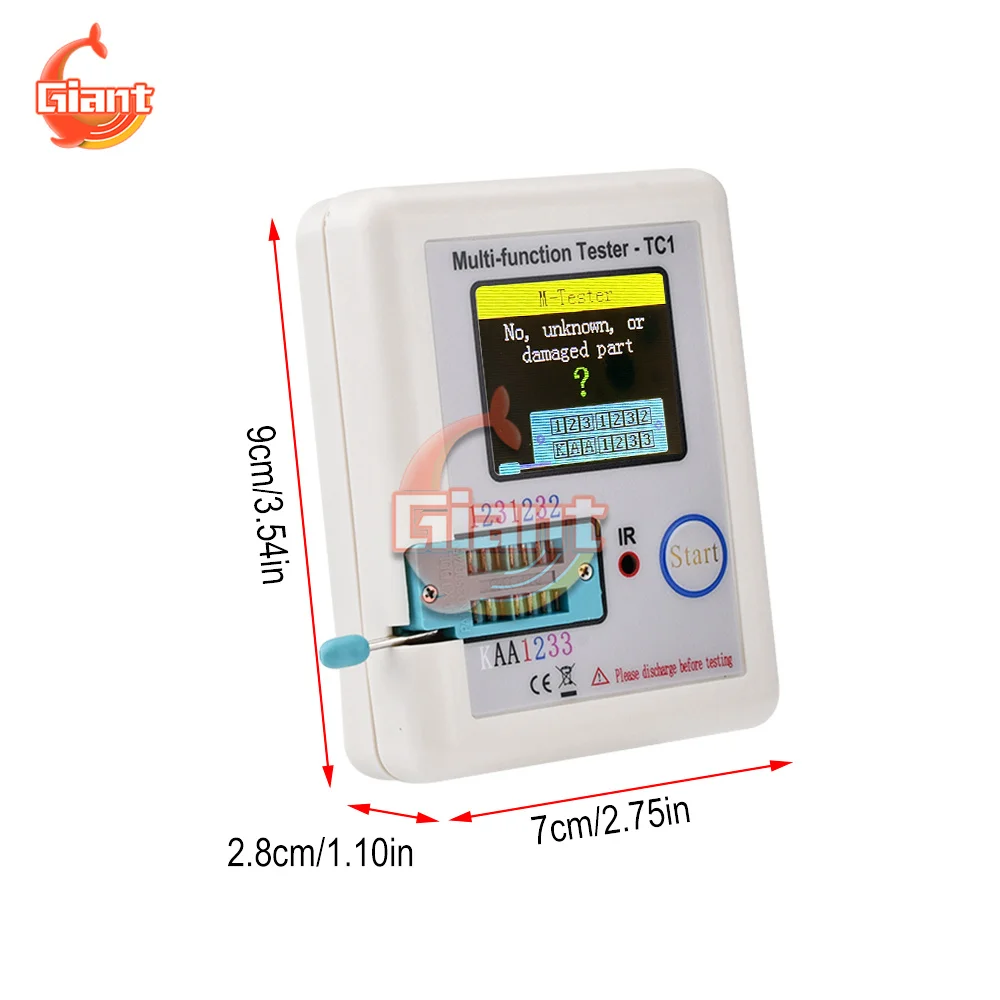 LCR-TC1 Transistor Tester TC1 TFT Diode Triode Capacitance Resistor Meter LCR-T6 TC1 NPN PNP MOSFET 6