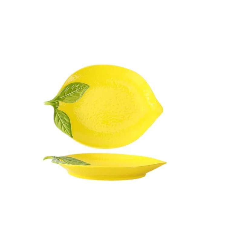 Lemon Shape Sauce Dish Ceramic Seasoning Dipping Bowl Tableware Decoration