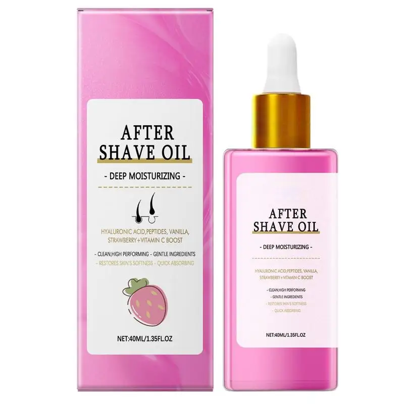 After Shave Oil 40ml Strawberry & Vanilla Scent Body Oil Hair Removal Supplies Ingrown Hair Moisturizer Women Shaving Care Dry