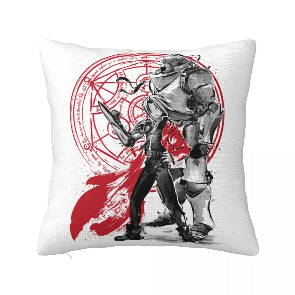 

Fullmetal Alchemist Alchemist Brothers Pillowcase Printed Fabric Cushion Cover Decoration Throw Pillow Case Cover Bed