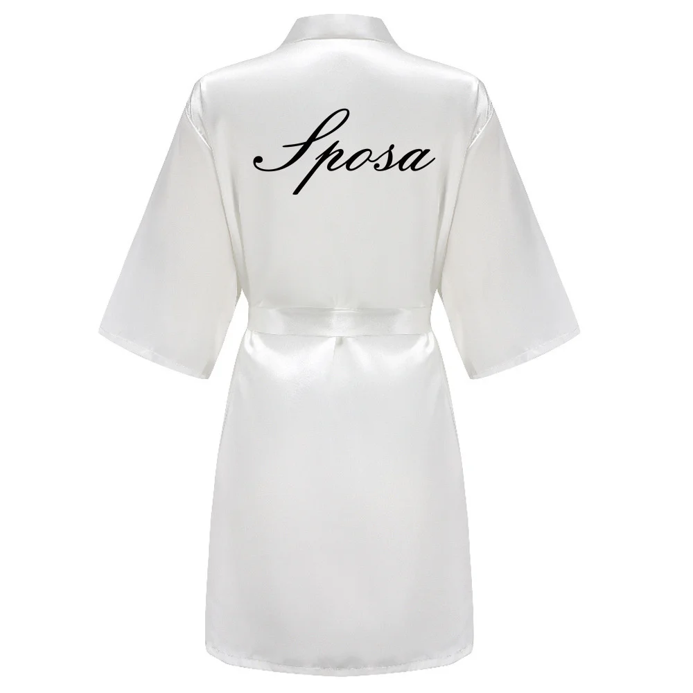 

Italian Wedding Party Team Bride Robe Kimono Satin Pajamas Bridesmaid Bathrobe SJYY22