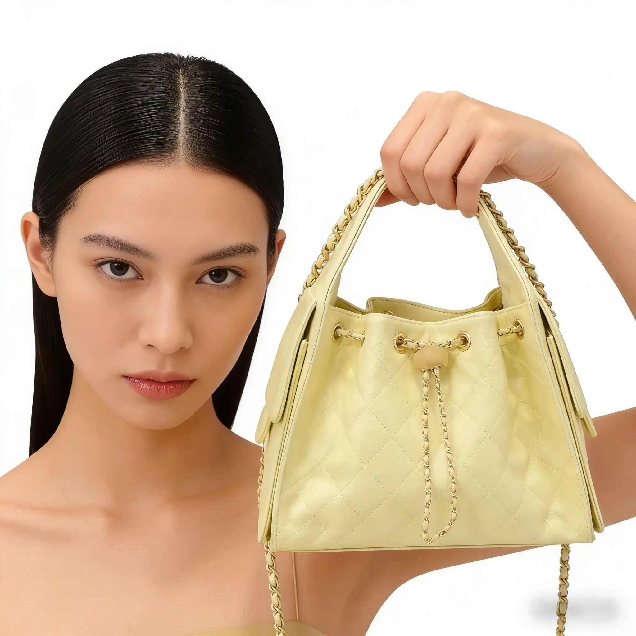 Trendy Chain Strap Black Underarm Bag close-up