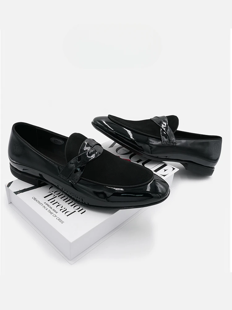 Spring New Men's Business Casual Shoes Leather Pointed British Style Loafers 5