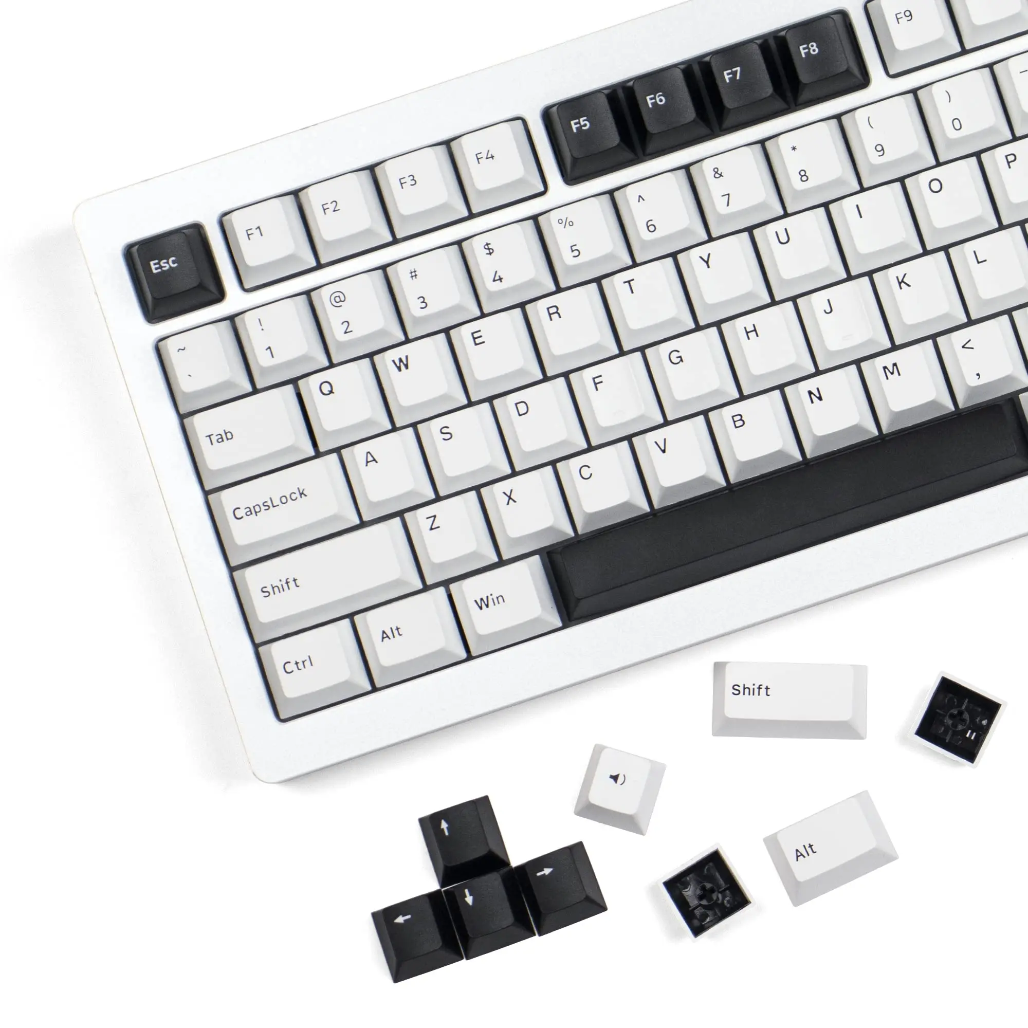 Duplo Tiro Pbt Keycaps 168 Teclas Bow Branco Preto Cereja Perfil Gateron Switches mx Teclado Gamer Mecânica