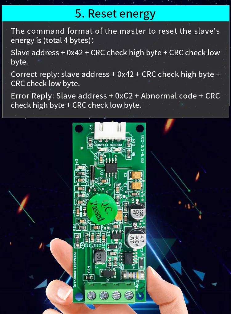 PZEM-004T 4,0 AC Einphasig 220 V 10 A Ampere Spannungsmesser Elektrische TTL Modbus Power Tester Energie Strom Amperemeter Voltmeter – Detail 7
