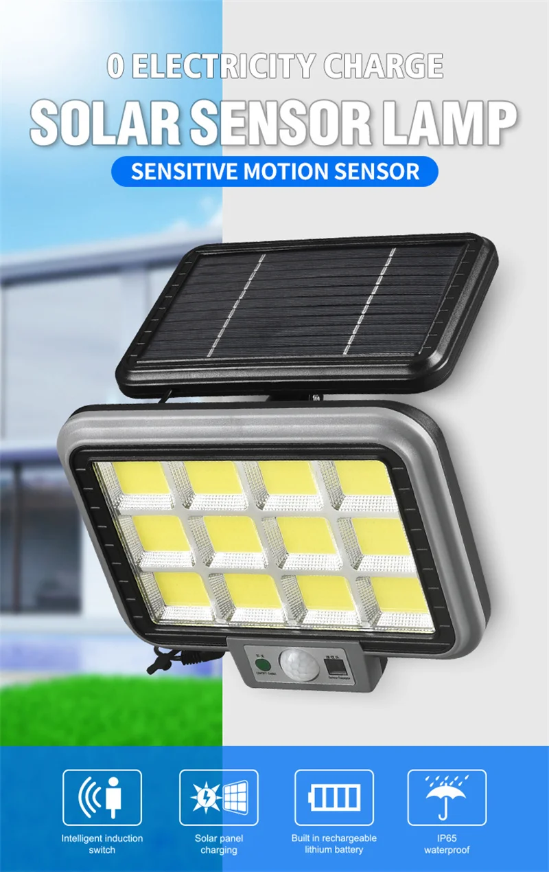 solar lights for sale Solar Motion Sensor Light Outdoor 3 Working Mode Wired Lamp Adjustable Solar Panel Security Flood Lights for Yard Garage Garden solar lights outdoor