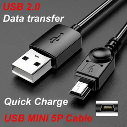 High - Speed 5 - Pin Mini USB to USB A Fast Charging Cable - 0.25cm