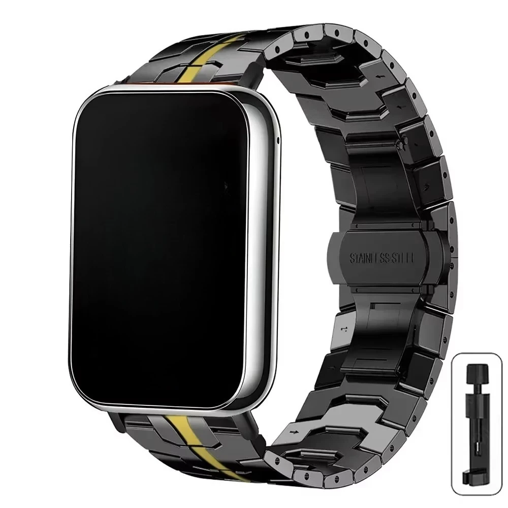 Stainless Steel Metal Band with Butterfly Buckle - Elegant Business Bracelet Strap